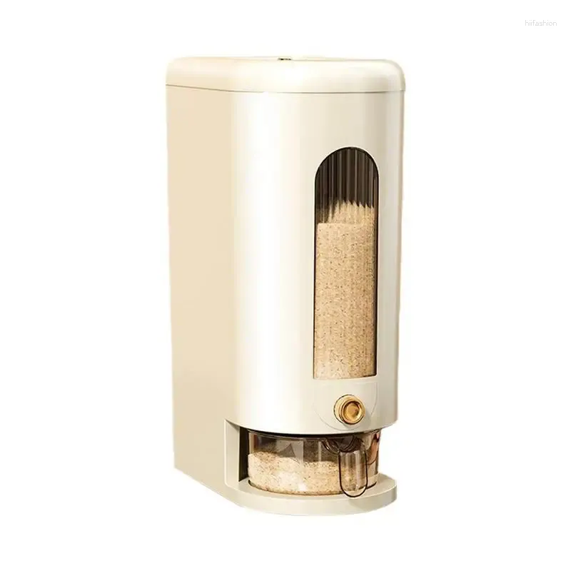 Bouteilles de rangement Dispensateur Dispensateur Push-Type Scellé Conteneur de riz pour la maison de garde-manger