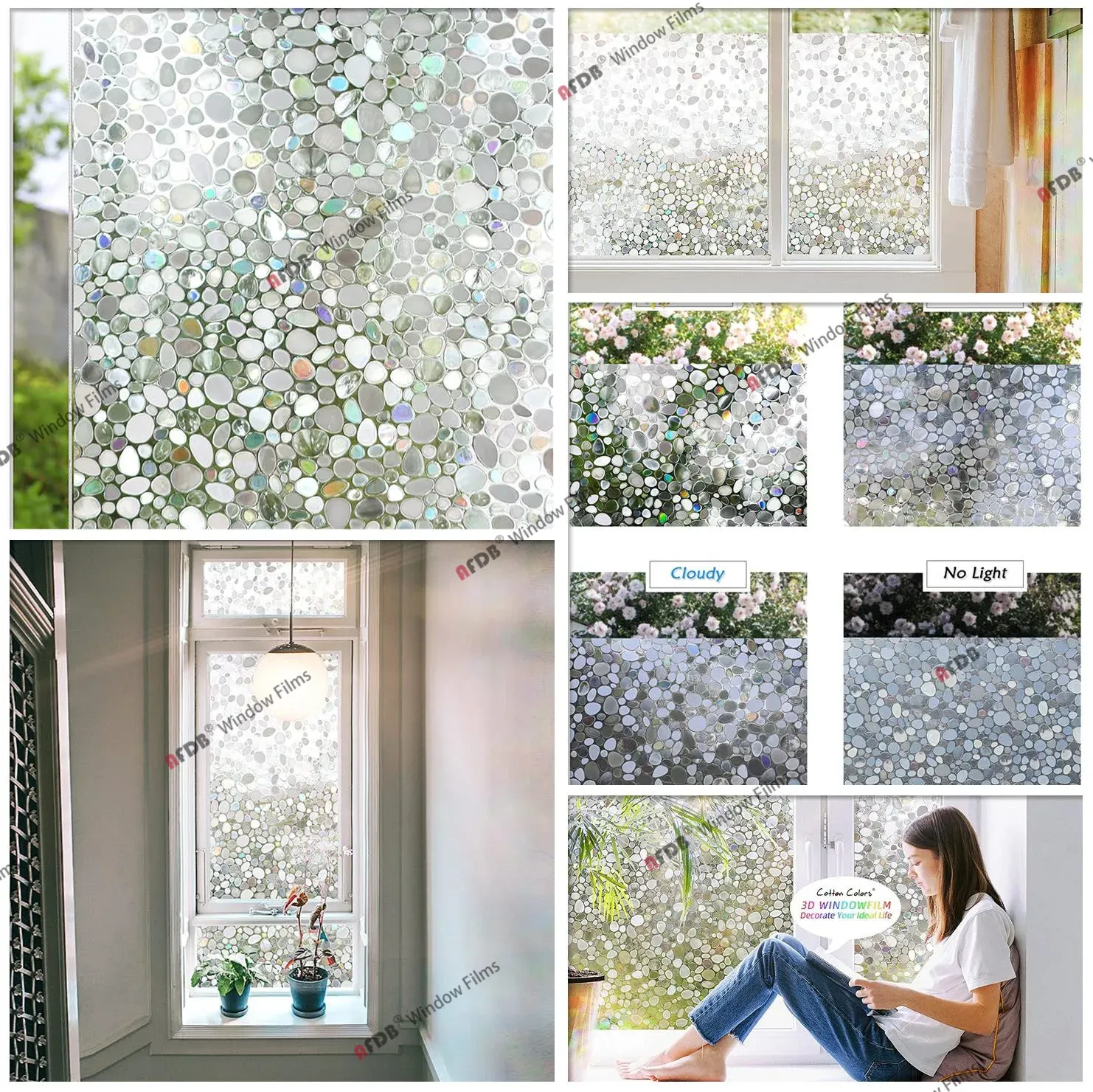 DHgate.com:Frosted Glass Privacy Window Film - Removable Static Cling ...