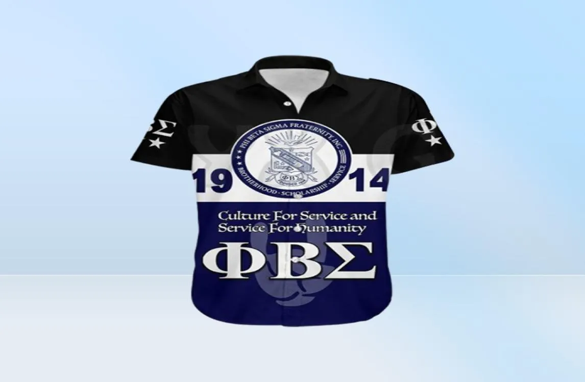 MEN039S Casual Shirts Phi Beta Sigma Hawaiian Shirt Sign Flame 3D na całym wydrukowanym men39s dla kobiet39s harajuku unis67902479325886