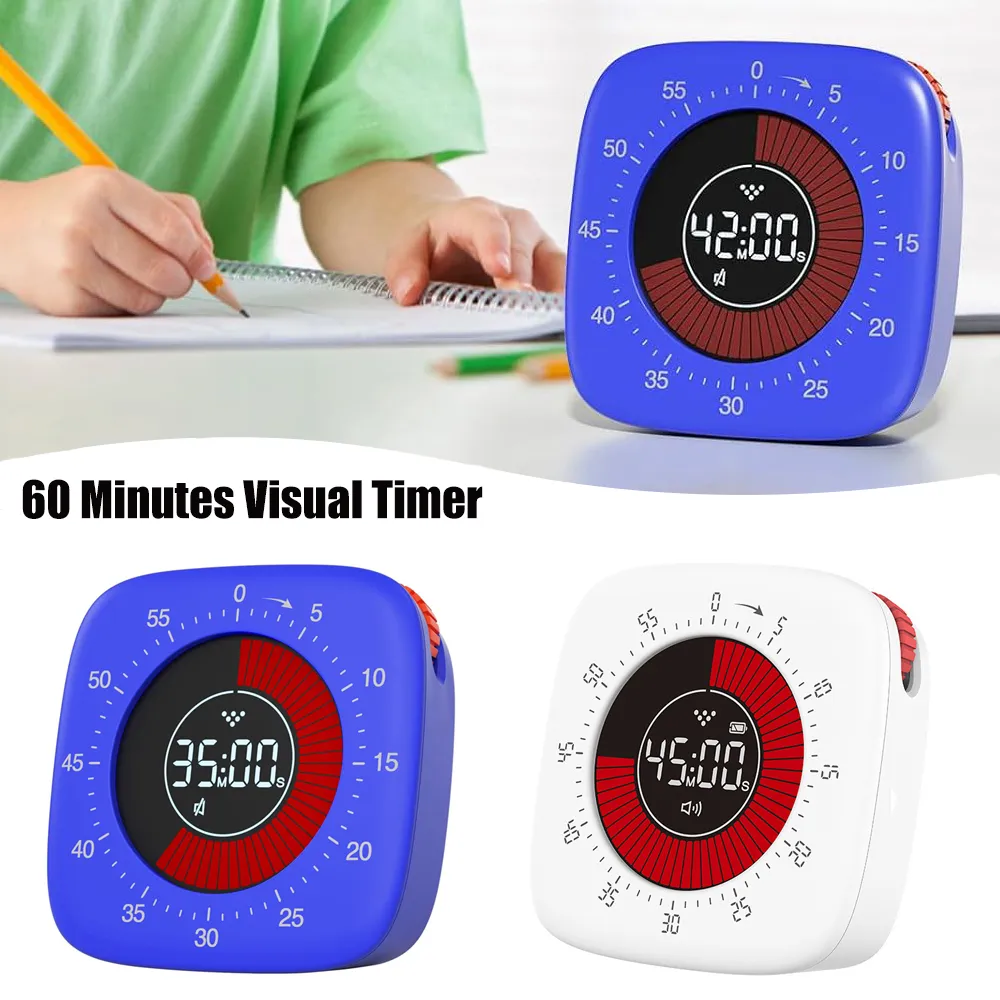 Timer Visivo 60 Minuti Per Bambini E ADHD - Conto Alla Rovescia Silenzioso Con Disco Colorato, Gestione Del Tempo Per Studio E Cucina, Magnetico - 4