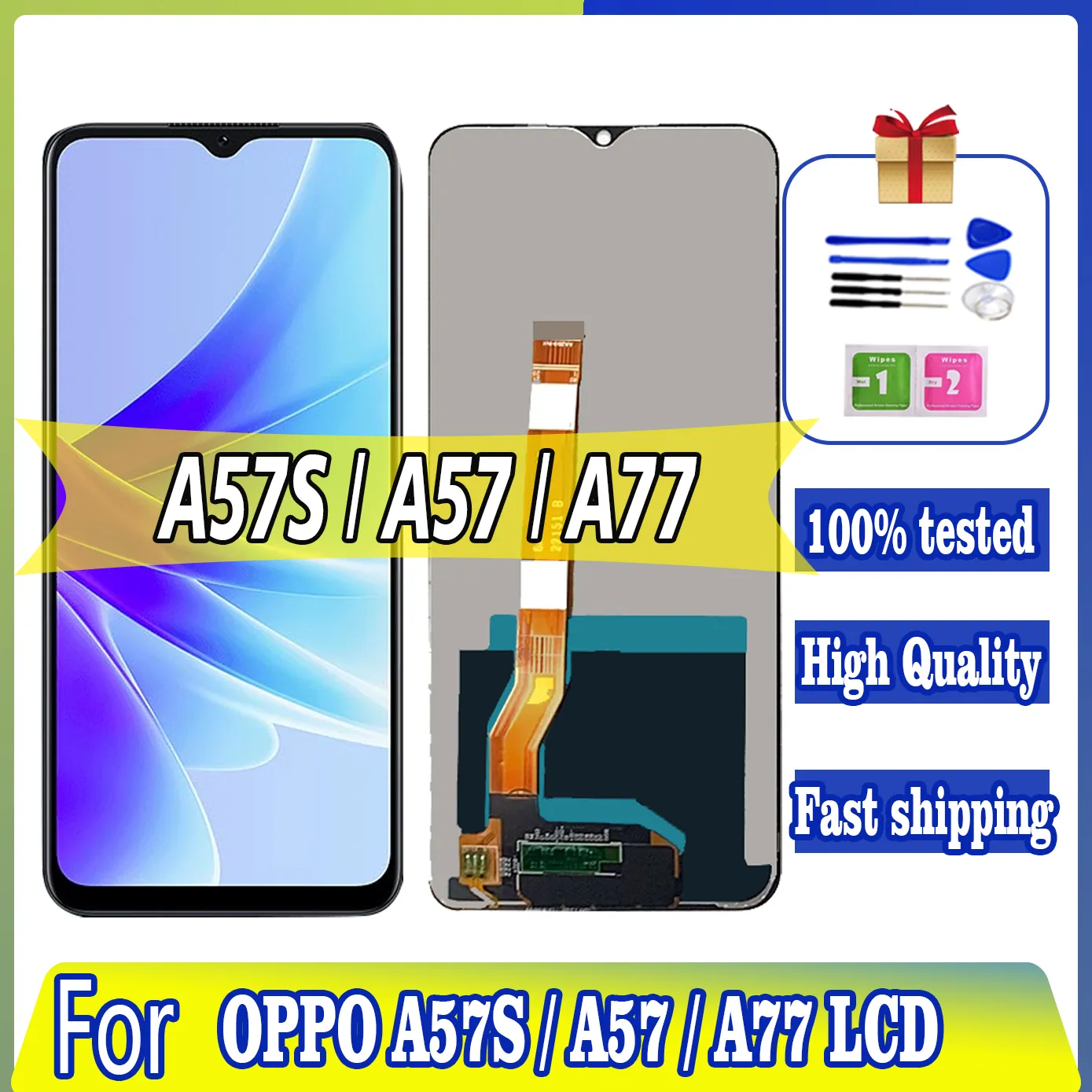 Écran LCD + Vitre Tactile Pour OPPO A57 4G - Bleu - Neuf Garantie 1 An