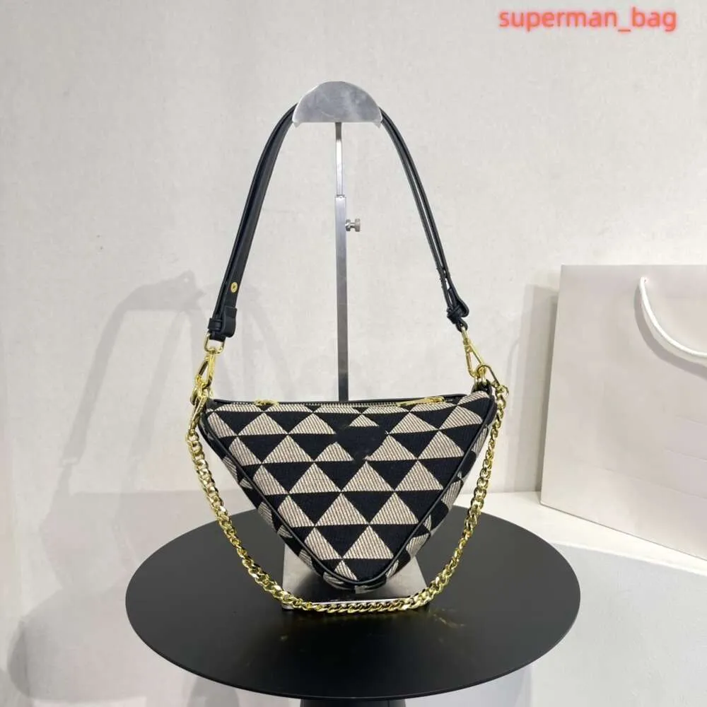 7a Triangle Bag New Double Handbag Chain Crossbody Handbags Women Clutch Bags adjustable Leather Handle Fashion Zipper Wallet Gold Hardware