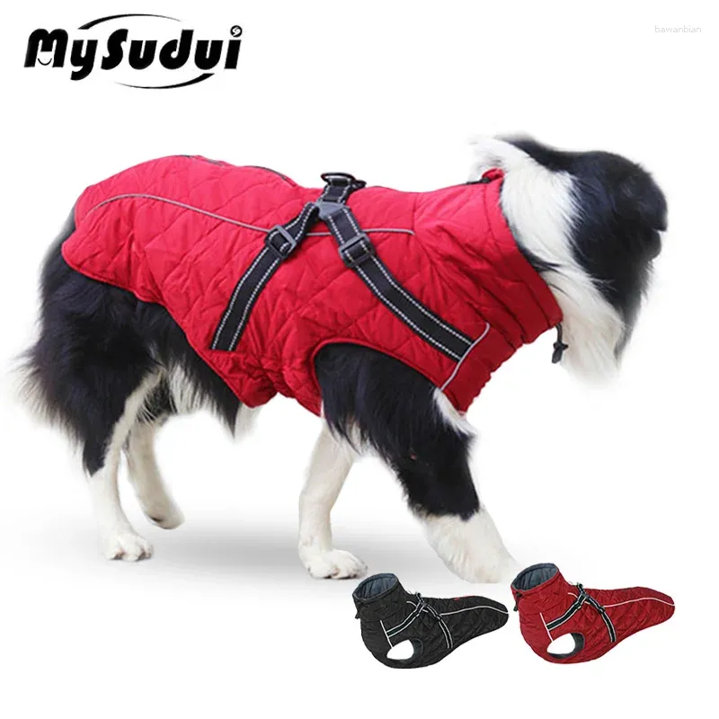 Hondenkleding Reflecterend fleece jas voor honden Warm huisdierkleding Vest medium en grote 2 op 1 winter