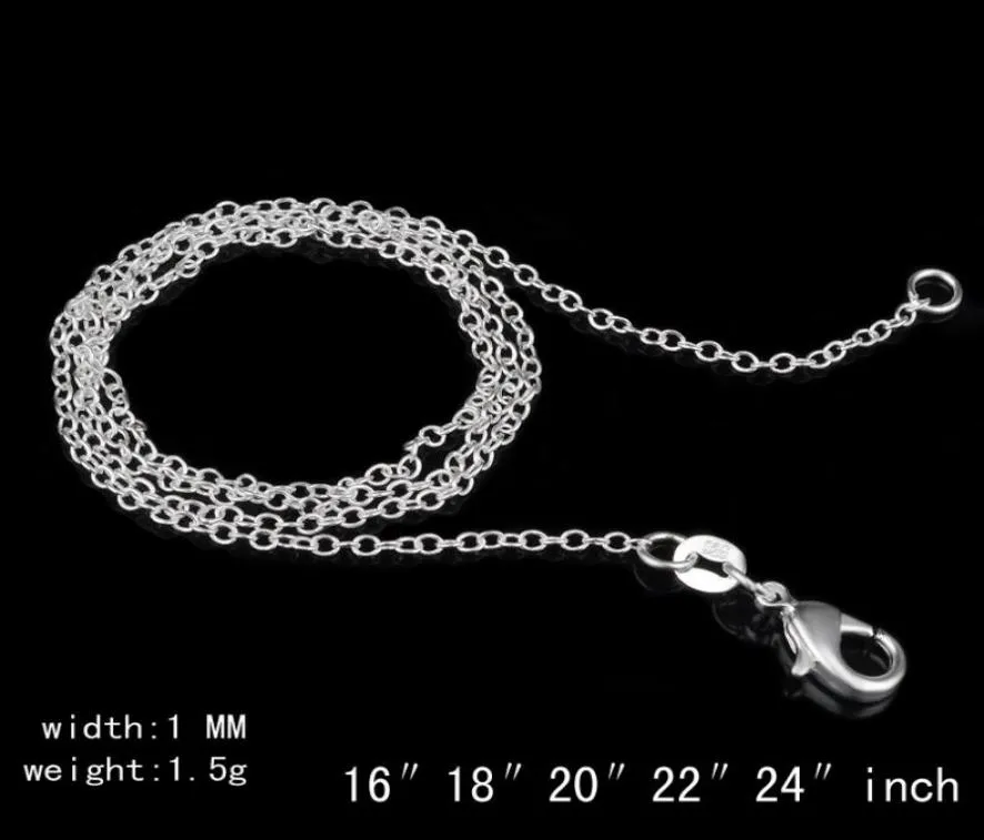 925 collana in argento sterling ROLO Quota o Citatore Collane Gioielli 1MM 16039039 24039039 925 CHAI365046569.