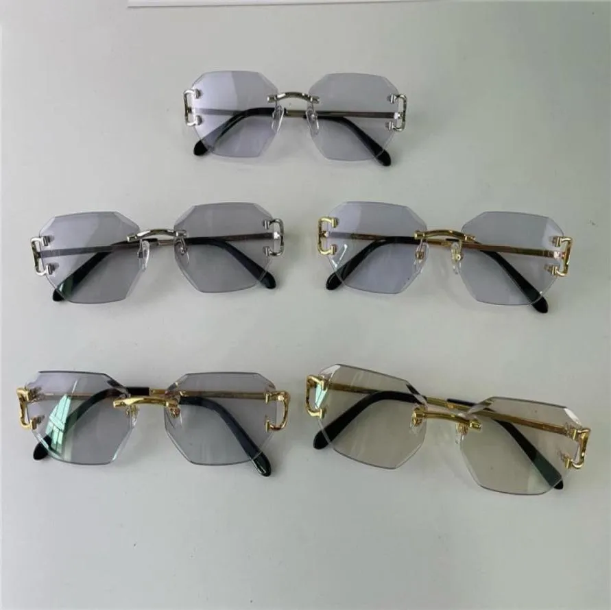 Buff güneş gözlükleri pokromik lens renkleri güneş ışığında değişti kristal berraklığında koyu elmas kesilmiş lens rimless metal çerçeve dışarısı 1170725