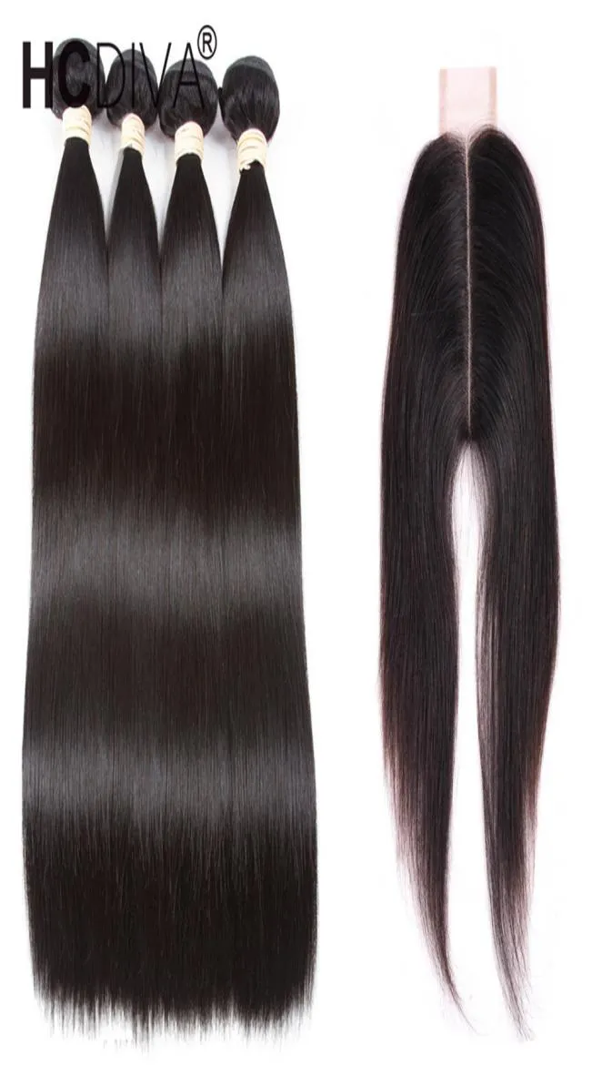 Бразильская девственница прямой с 6x2 закрытие необработанные бразильские прямые волосы 4 пучки с закрытием бразильские человеческие волосы плетение H4435277