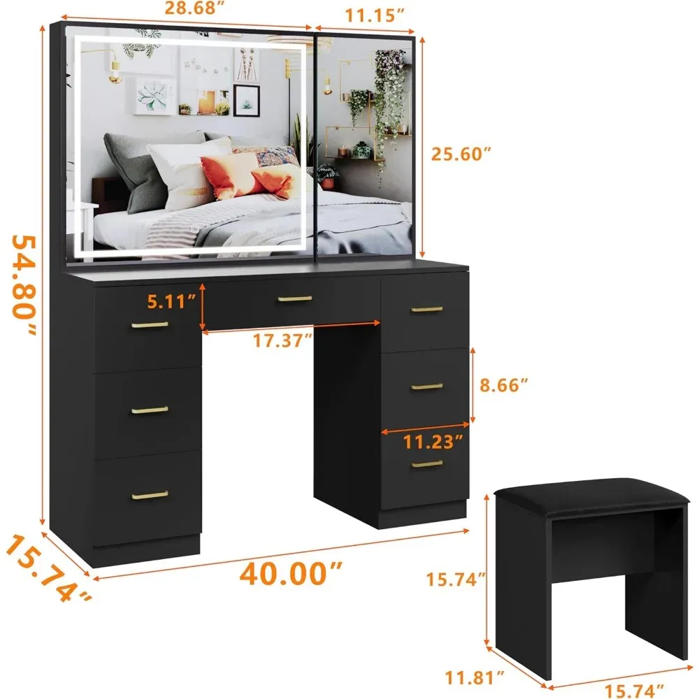 Dresser Desk With Mirror: Black Finish... From Homepro18, $790.03 |  DHgate.Com