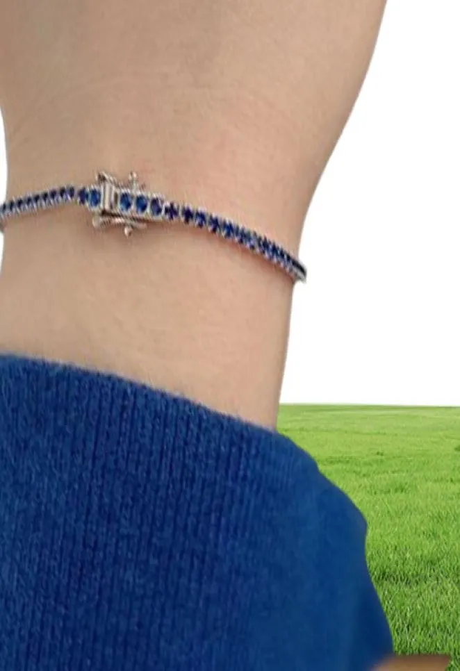 Luxe 2 mm tennis armbandontwerper voor vrouw 925 Sterling zilveren sieraden wit groen 5a kubieke zirkonia diamantketen charmes9540472