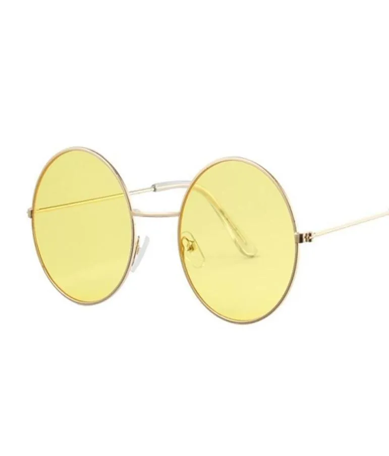 Sunglasses Vintage Round Man Ocean Color Lens Mirror Woman Female Brand Design Metal Frame Circle Glasses Sunglasses3487874