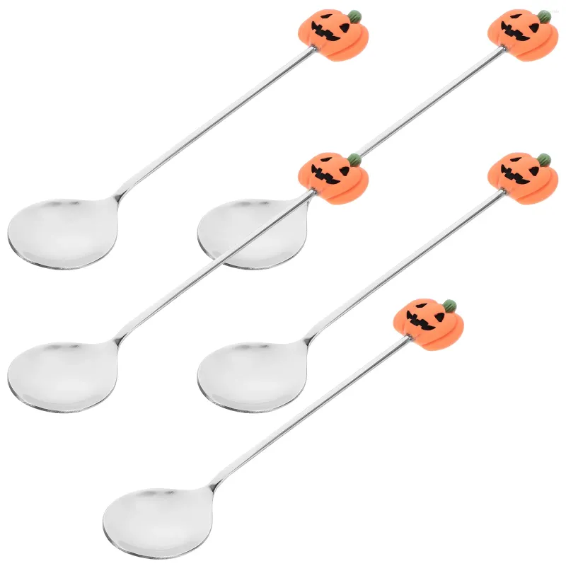 Colheres de 6 PCs Falheres de halloween jantar colher bolo de metal aço inoxidável talheres pesados