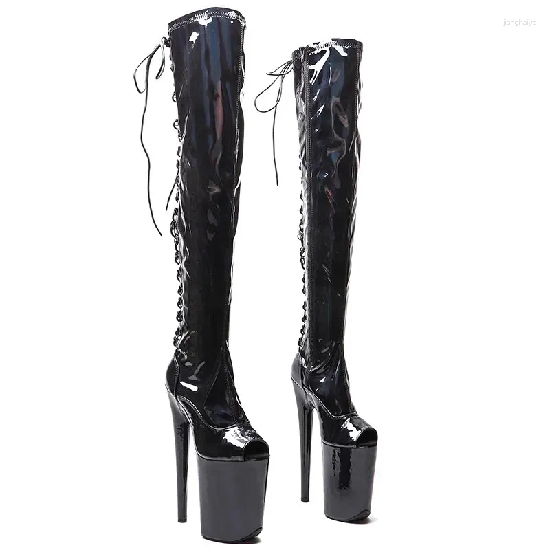 Scarpe da ballo laijianjinxia 23cm/9inch PU Platfort femminile Upper Women High Teli moderni Over the Knee Boots Pole 093