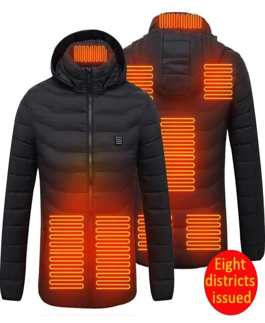 QNPQYX 8 Zone chauffée Viete USB Chauffage hivernal chaud Veste chauffée électriquement sweats à capuche extérieure de chasse à la pêche extérieure Randonnée 1655083