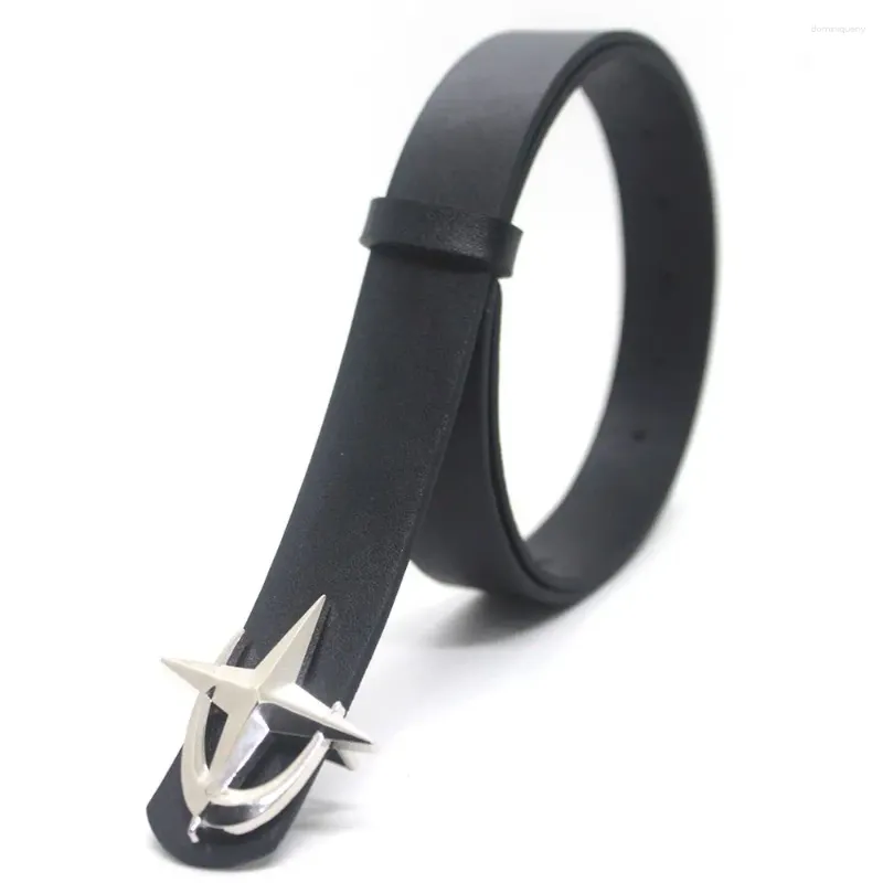 DHgate.com:Y2K Metal Cross Star Buckle PU Leather Belt
