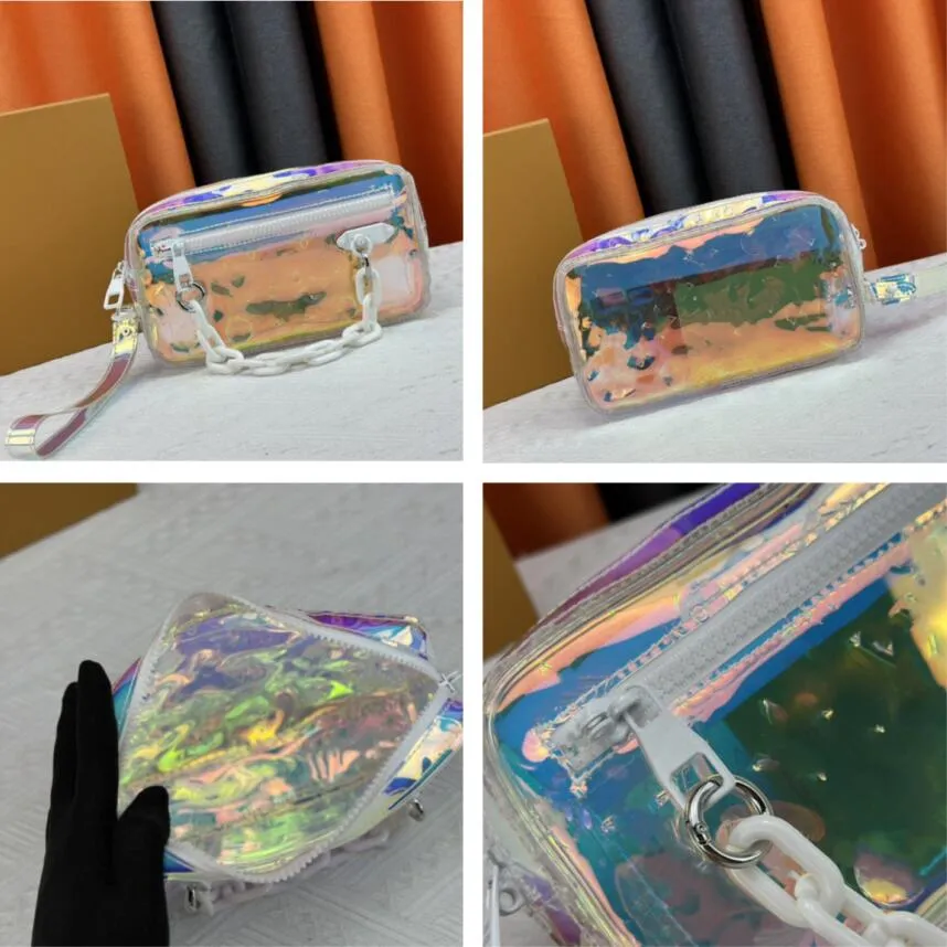 New transparent jelly bag PVC women's handbag cross body shoulder bag rainbow color commuting bag designer handbag transparent luxury diagonal shoulder bag M44458