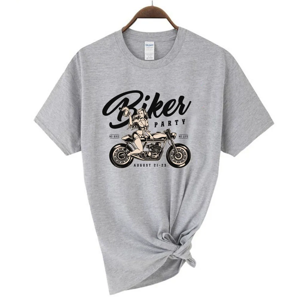 100% coton Personnalité mode Vintage Motorcycle Queen Fashion Girl Vêtements Gift Femmes T-shirt imprimé Unisexe Tee Streetwear