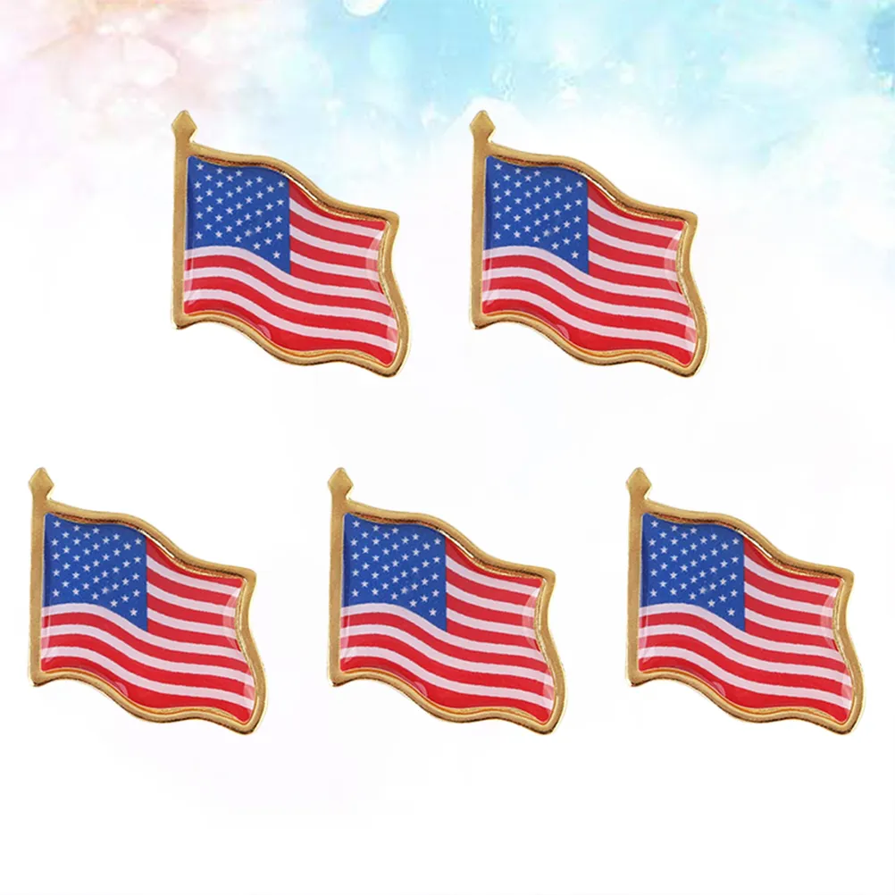 Enamel Yellow Gold Gold Lapel Pins For Men USA American Flag Enamel ...