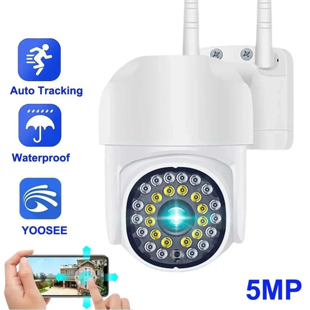 Câmera IP Câmeras Yoosee HD IP Câmera IP 3MP 5MP WiFi PTZ Câmera colorida Night Vision Rastreamento automático Câmera de vigilância de segurança ao ar livre de áudio 24413