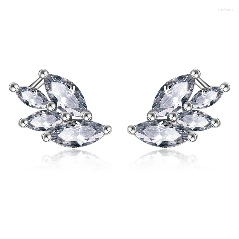 Hölzer Ohrringe Brand Sterling Silber für Frau klare österreichische Kristallohrring Mode Hochzeitsvergütung Accessoires