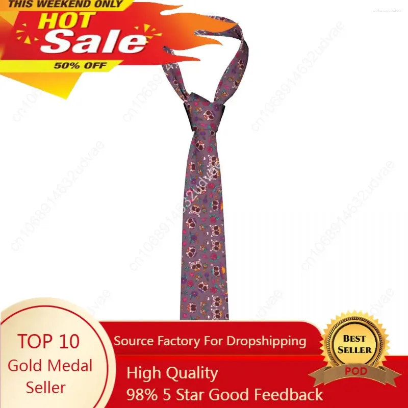 Bow Ties Mens Tie Slim Skinny Mexico Skulls Necktie Fashion Free Style Men Party Wedding