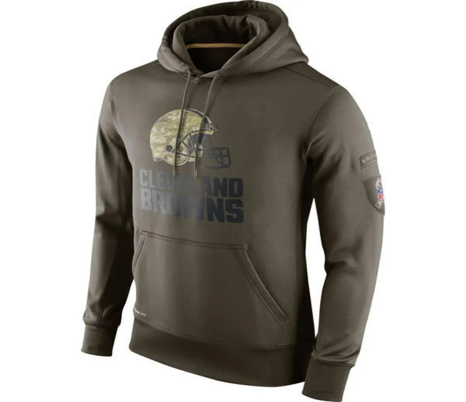 Sweatshirt Browns Olive Salute to Service KO Performance Hoodie American Football 6625480