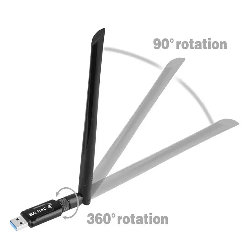 2024 New 2.4G / 5.8G WiFi USB 3.0 Adapter Wireless AC 1200Mbps Network Card RTL8812BU High Gain Antenna Receiver for Windows Mac OS for WiFi