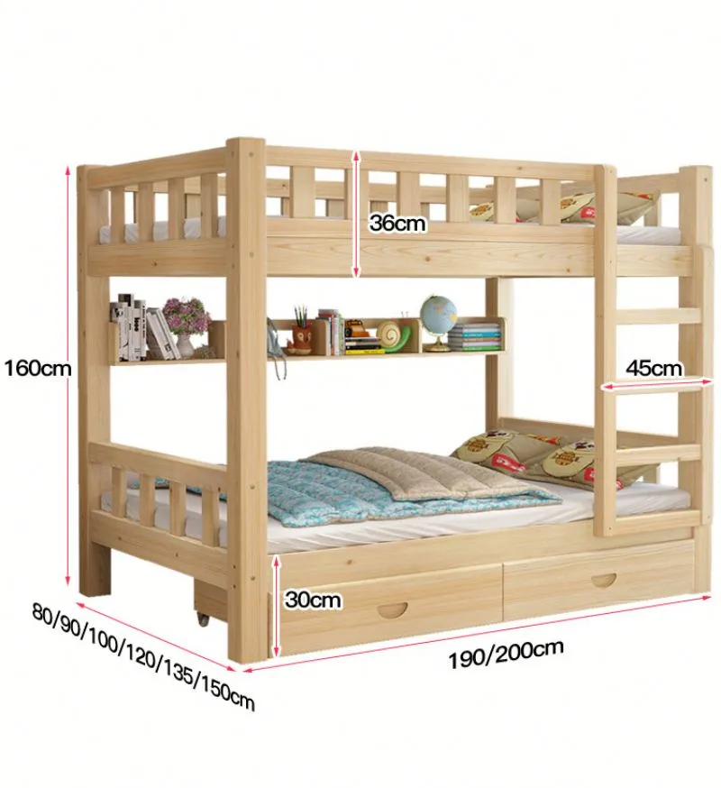 Dimensions Of A Big Double Bunk Bed Durable Wooden Twin/Double
