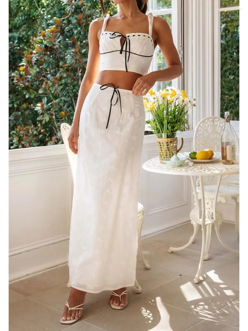 open lace back dress PRETTYGARDEN Women's Flowy Maxi Dress Summer Sleeveless V Neck Spaghet main image 1