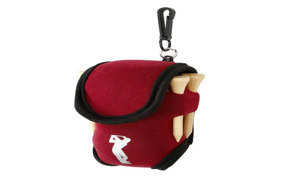 Liten Golf Ball Bag Mini Midjepaket 2 Boll 4 Tee Neoprene Holder Sports Bag On For Outdoor Golf Training Balls Tees Pouch2731577
