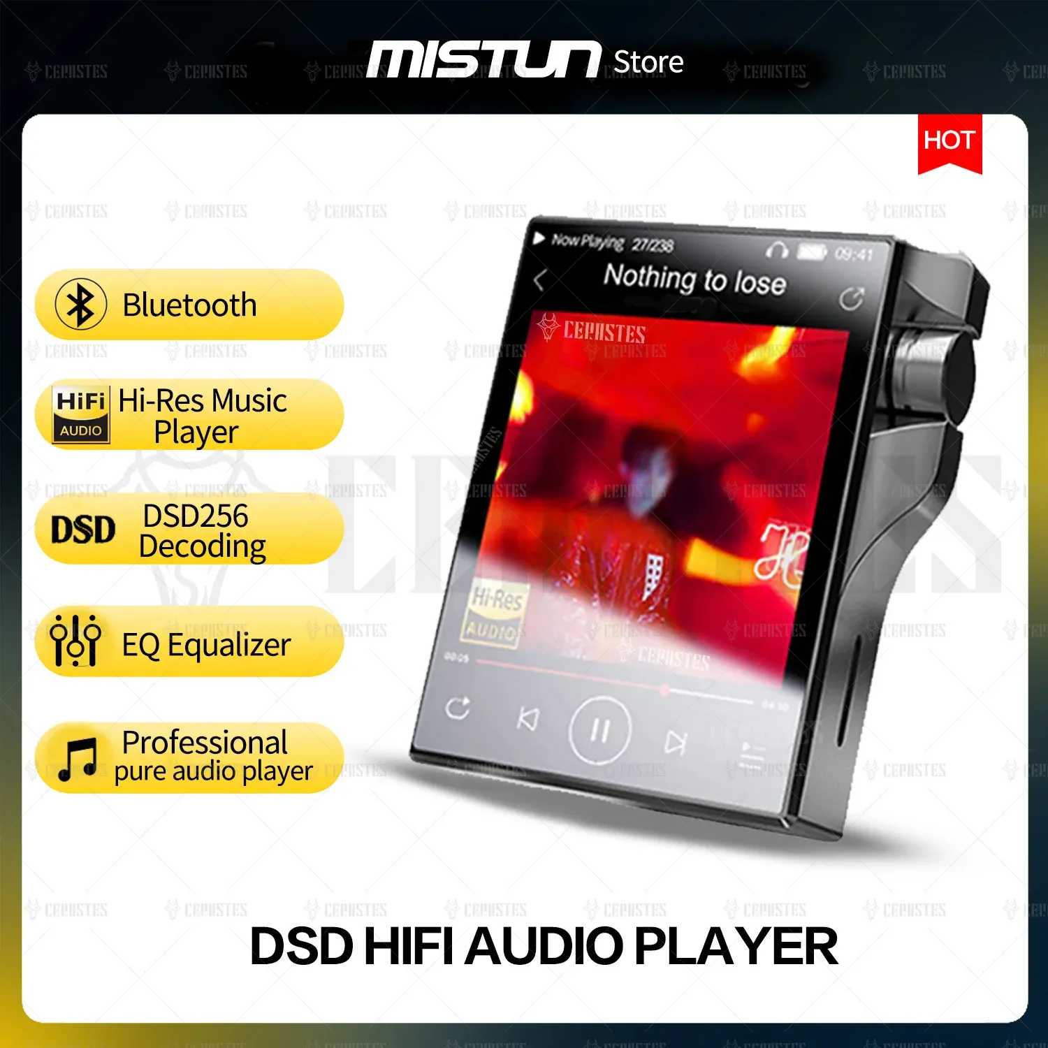 Spelers hifi dsd verliesloos decoderende mp3 -muziekspeler Bluetooth 2.4 "Touchscreen Small Sports Portable Walkman FM / Ebook / Recorder