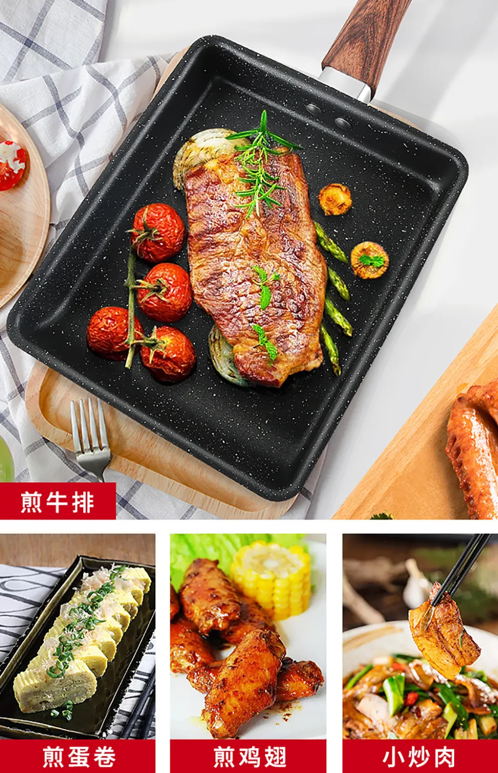 バッグ Tamagoyaki Non-Stick Tamagoyaki Japanese Omelette Egg Pan with Anti