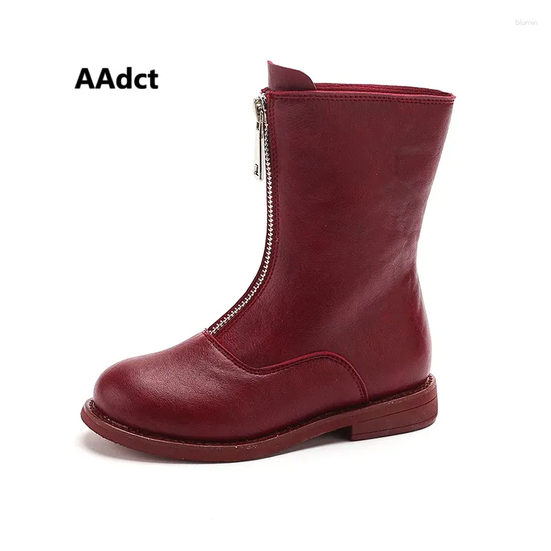 Boots Aadct 2024 Princess Girls Fashion printemps automne classique Kids High For Leather Children Chaussures Rubber