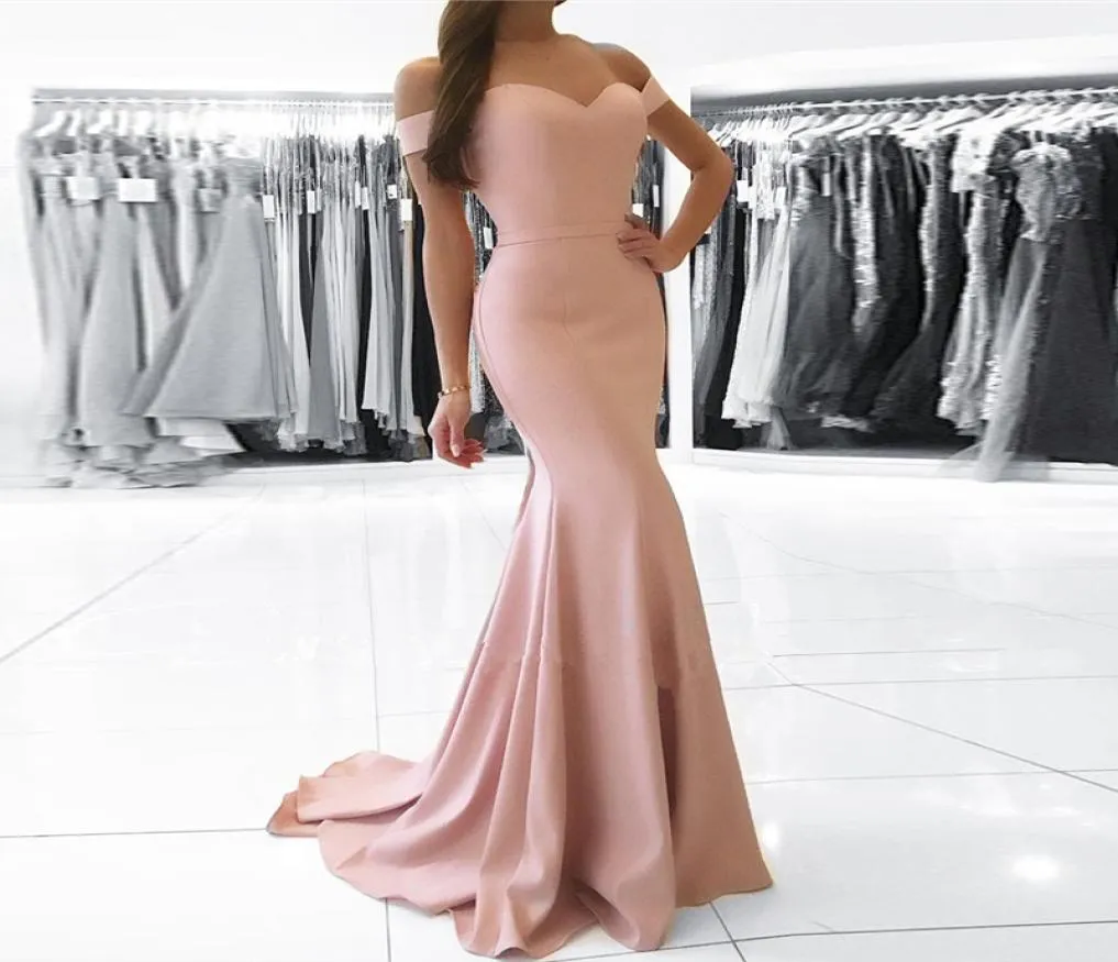 Elegant Simple OfftheShoulder Formal Evening Dress 2017 Mermaid Floor Length Zipper Back Prom Dress 2448952