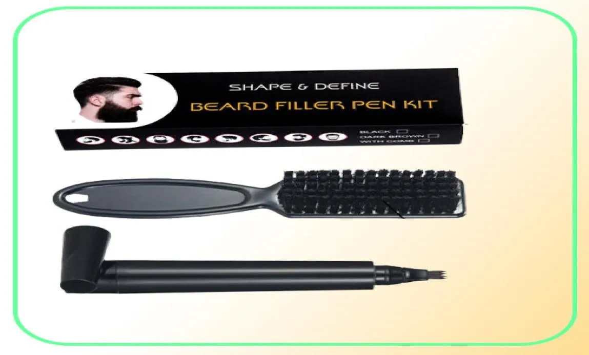 Hair Brushes Beard Pen Pencil And Brush Enhancer Waterproof Filling Moustache Coloring Shaping Tools6295471