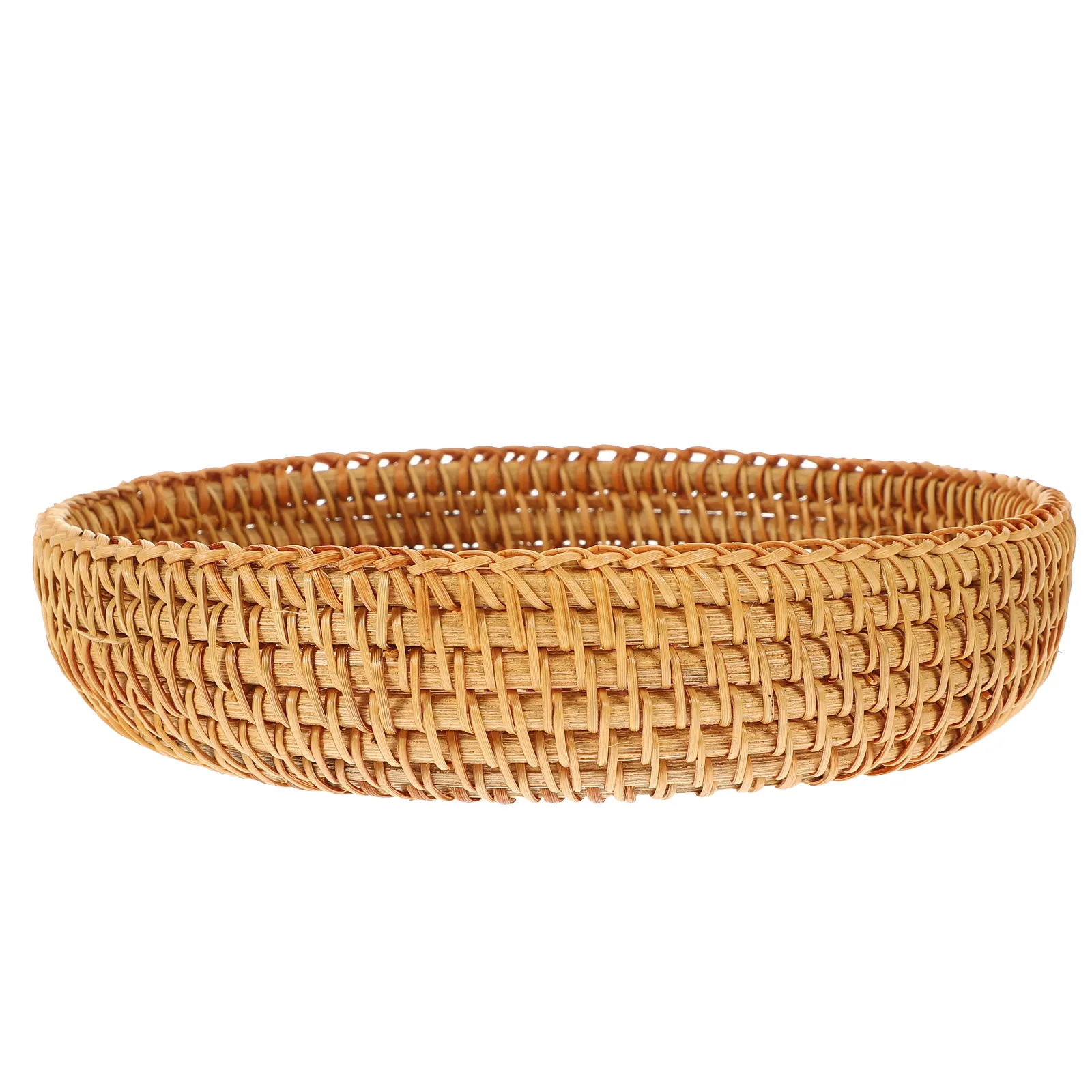 Panier à Pain Ovale En Osier Synthétique - Rangement Naturel Pour Cuisine, Salle De Bain, Fruits Ou Déco