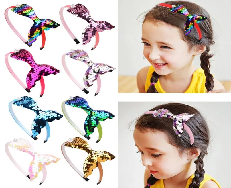 Girl Sequin Headband Kids Mermaid Tail Hair Sticks Baby Princess Head Band Boutique Clasp Accessories M15771330672