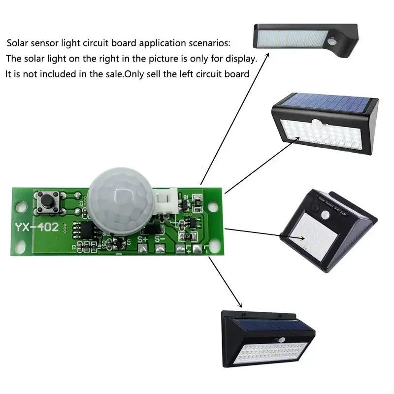 3.7V DIY Solar Light Board Steuersensor -Modul Gartenleuchte -Steuerungsmodul Infrarot Solar Lamp Panel Leiterplatte