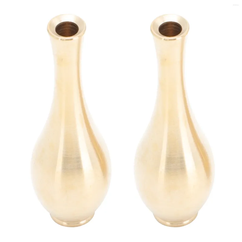 Vasos 2 PCs Decorações de girassol Mini -vaso Ornamentos de vasos de brass exibem delicada pequena e alta