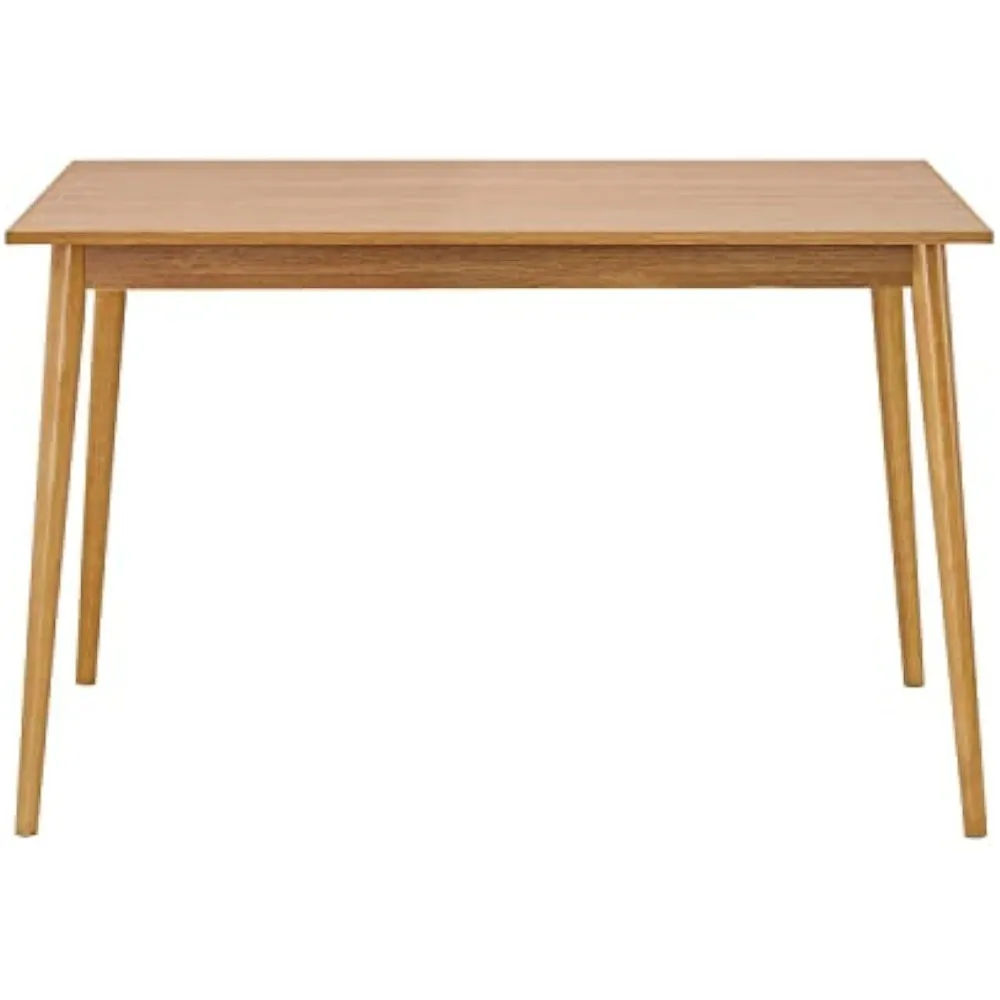 Modern Dining Table 47 Inch Oak Finish Kitchen Table With Solid Wood ...