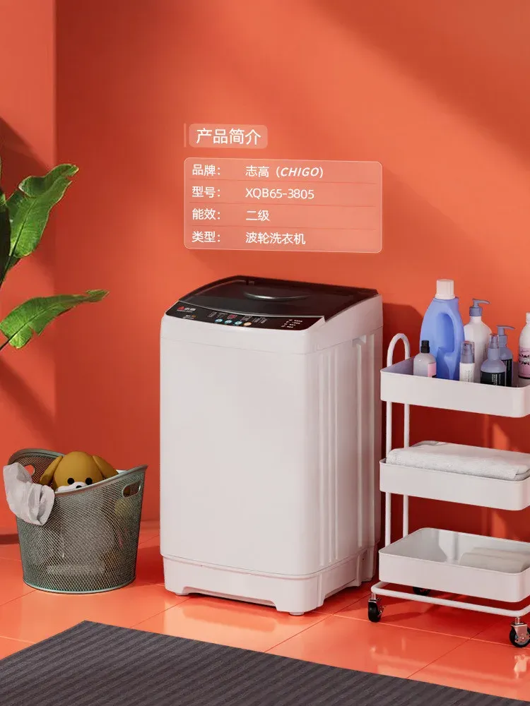 Maszyny Chigo 3. 8 kg/4,8 Mini pralka Automatyczna pralka domowa Mała akademika Inteligentna suszenie powietrza mini -pralka