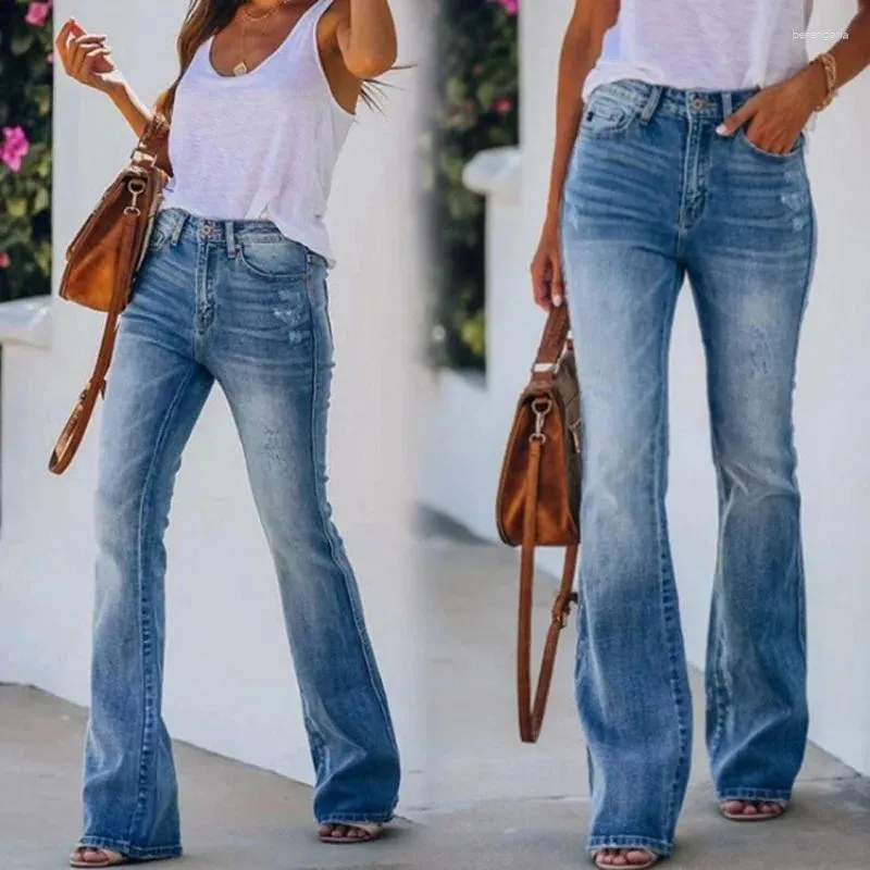 Jeans femininos 2024 calças elásticas de cintura alta