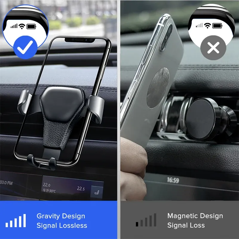 Universal Gravity Car Air Vent Mount Cradle 홀더 iPhone 모바일 휴대 전화 GPS 핸즈프리 자동차 브래킷 용.