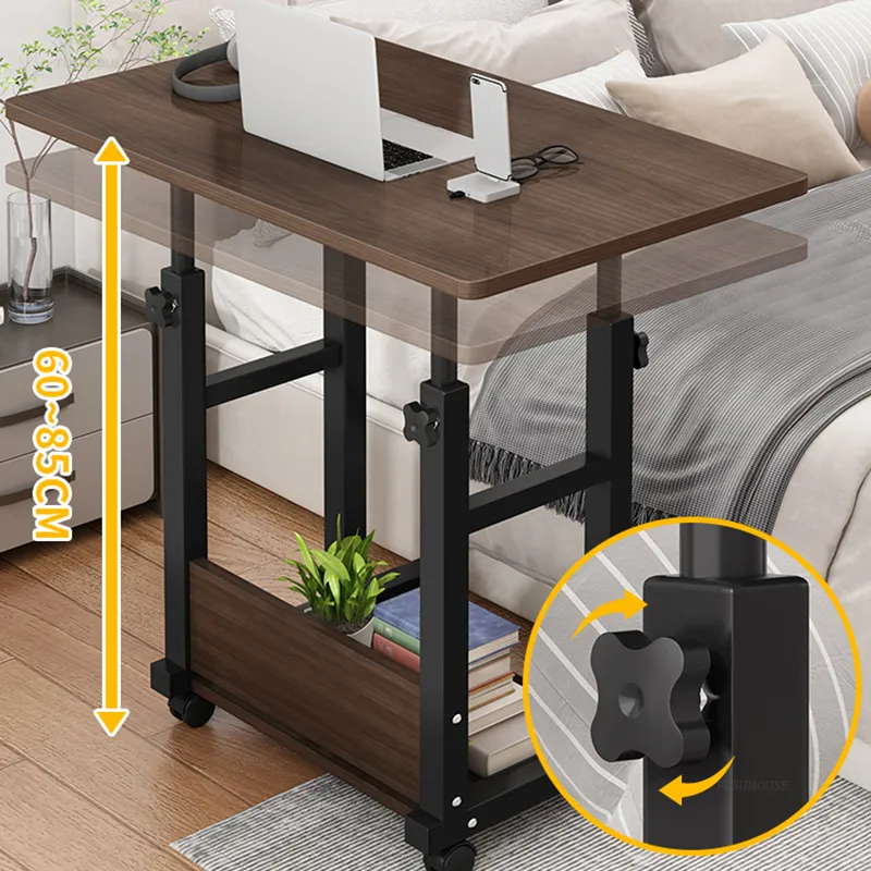 Portable Motorized Computer Desk Small Movable Table for Bedroom ...