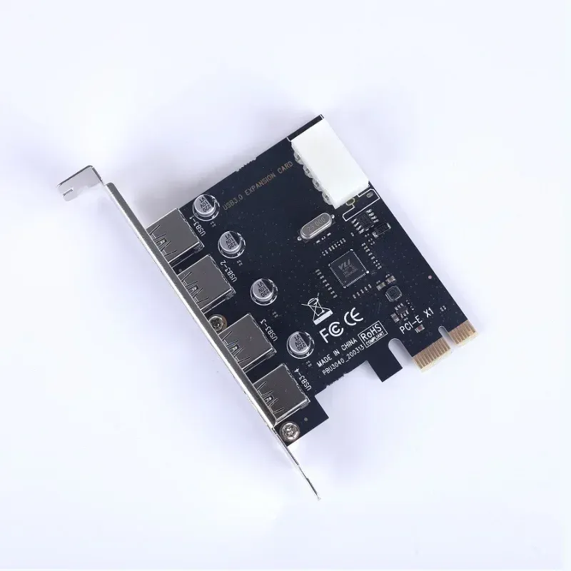 2024 4 Poort USB 3.0 PCI-E-uitbreiding Kaart PCI Express PCIE USB 3.0 HUB-adapter 4-poort USB3.0 Controller USB 3 0 PCI E PCIe Express 1x voor USB