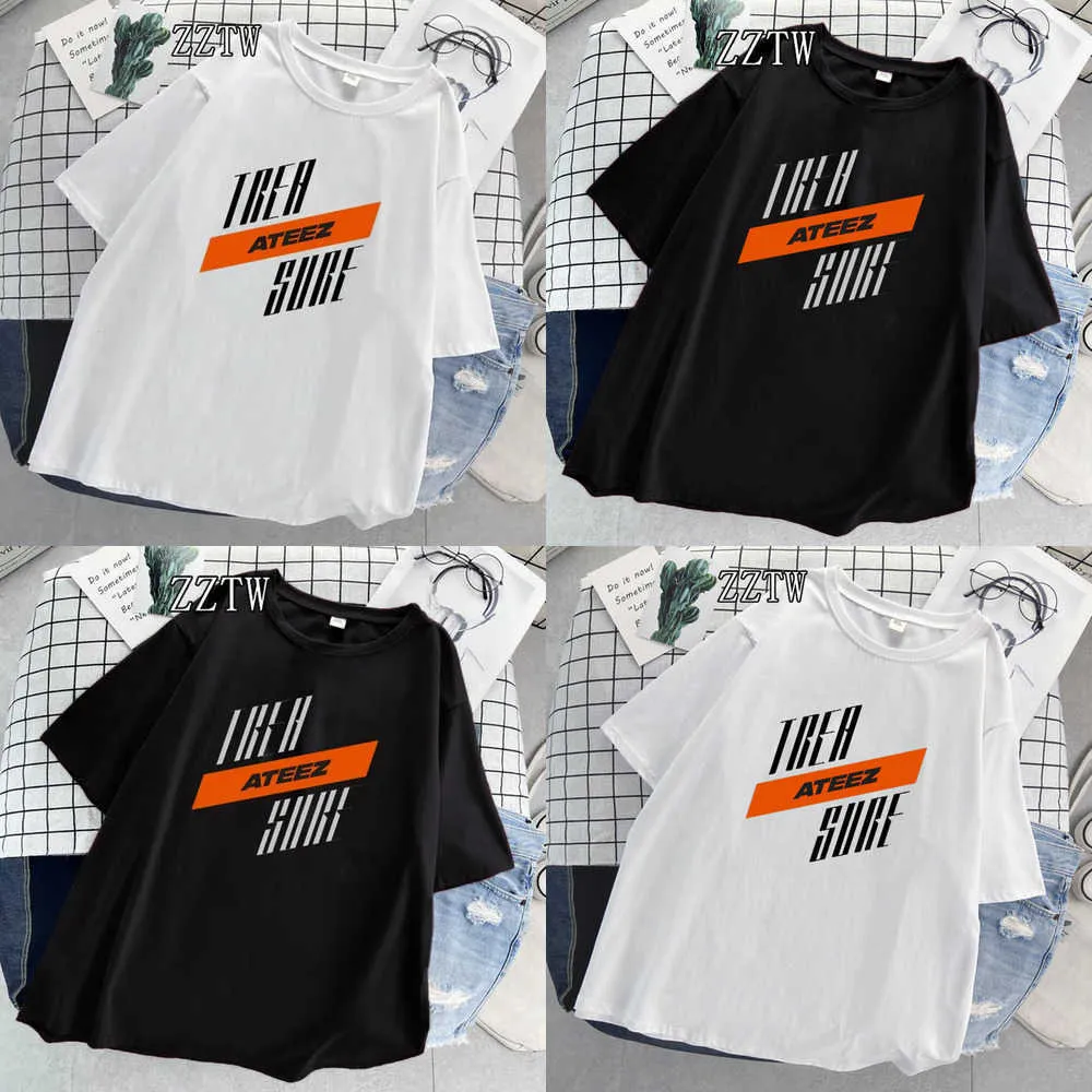 Kvinnor tshirt y2k toppar k pop schwarz rosa ateez t shirt grafisk tshirt kvinnlig kpop casual harajuku grafik kurzarm tshirts tshirt kvinnor 230418 sm