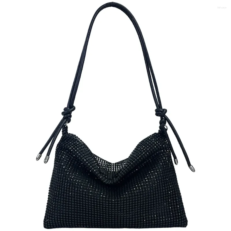 Shoulder Bags Women Diamond Bag Chic Rhinestones Handbag Elegant Glitter Sling Zipper Versatile Strap Adjustable Evening