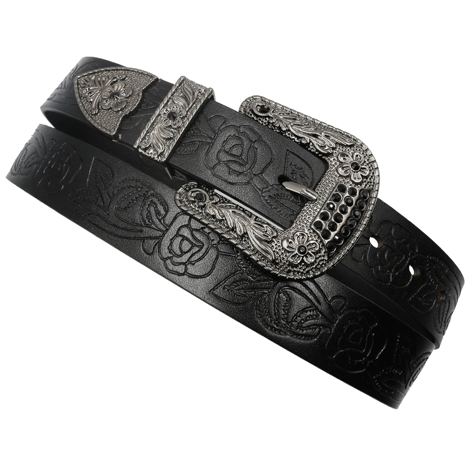 CTM Men's Big & Tall Western Belt - 1 3/8" Wide Leather Belt With Removable Buckle, Casual Wear - View #11