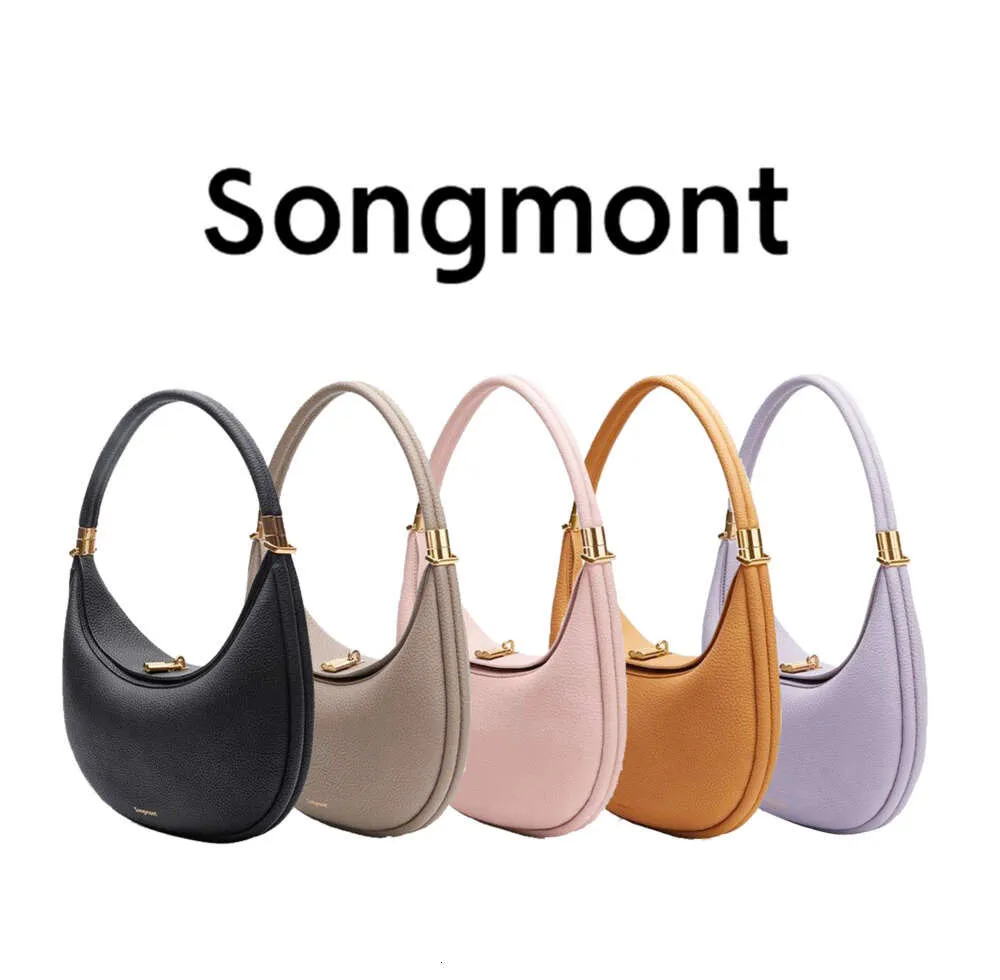 Designer Bag Half Moon Crescent Songmont Luna For Womens Luxury Handväska Mens Cross Body Shoulder Strap Bags Totes Pink Plånbok Calfskin till och med färgglad koppling 6473