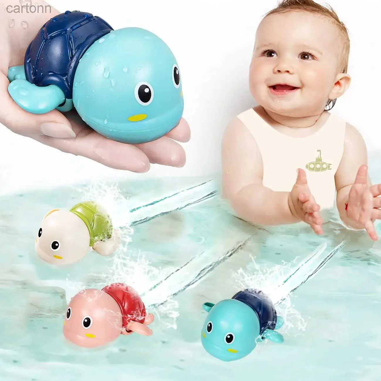 Toys de bain Baby Bath Toys Bathing Cute Swimming Turtle Whale Pool plage Classic Chain Clockwork Water Toy for Kids Water jouant Toys 240413