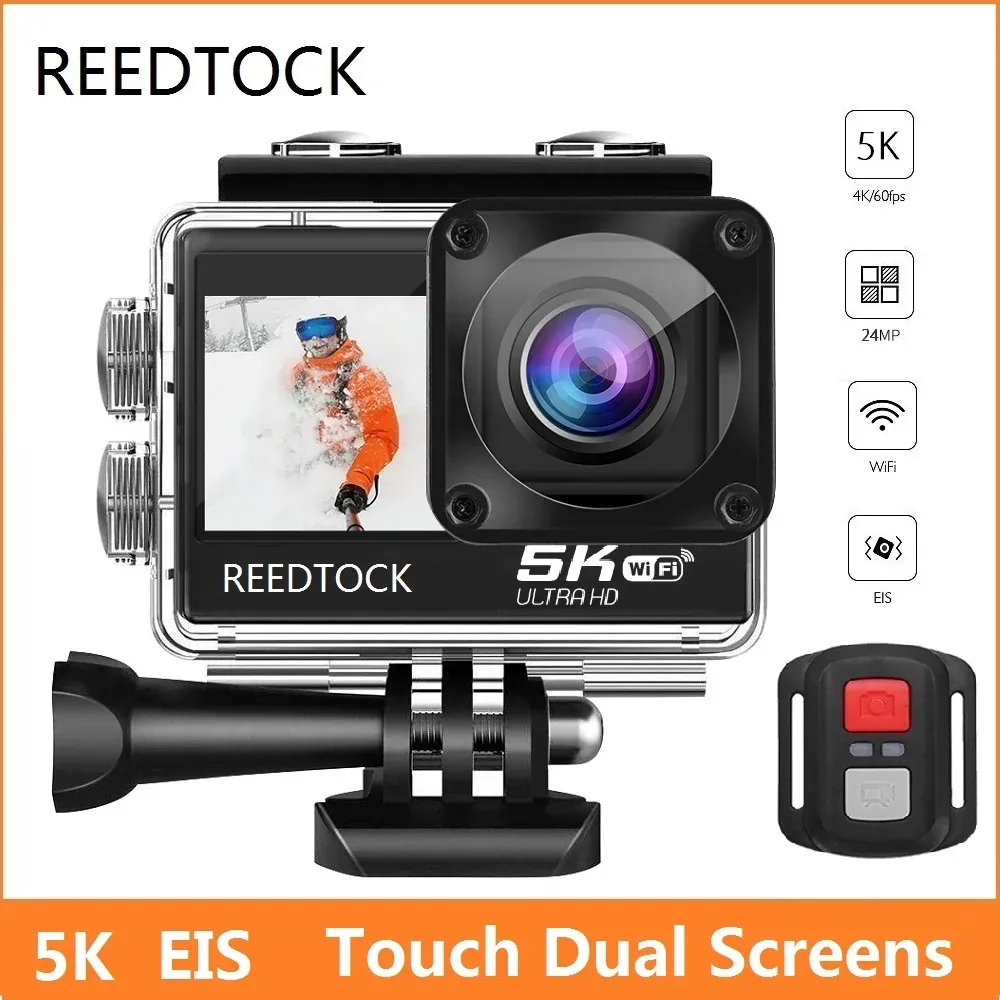 Kamera -Actionkamera 5K 30fps 4K 60fps 24m 2.0 Touch LCD EIS Bildschirm WiFI WASGERFORTE REMOTE -Steuerhelm Go 9 Pro Sport Video Recorder
