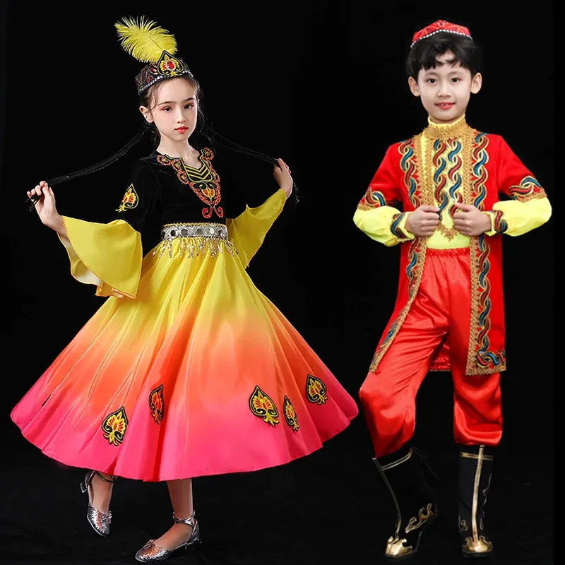 Xinjiang Uygur Gonna In Costume Da Danza Tibetana Ragazze